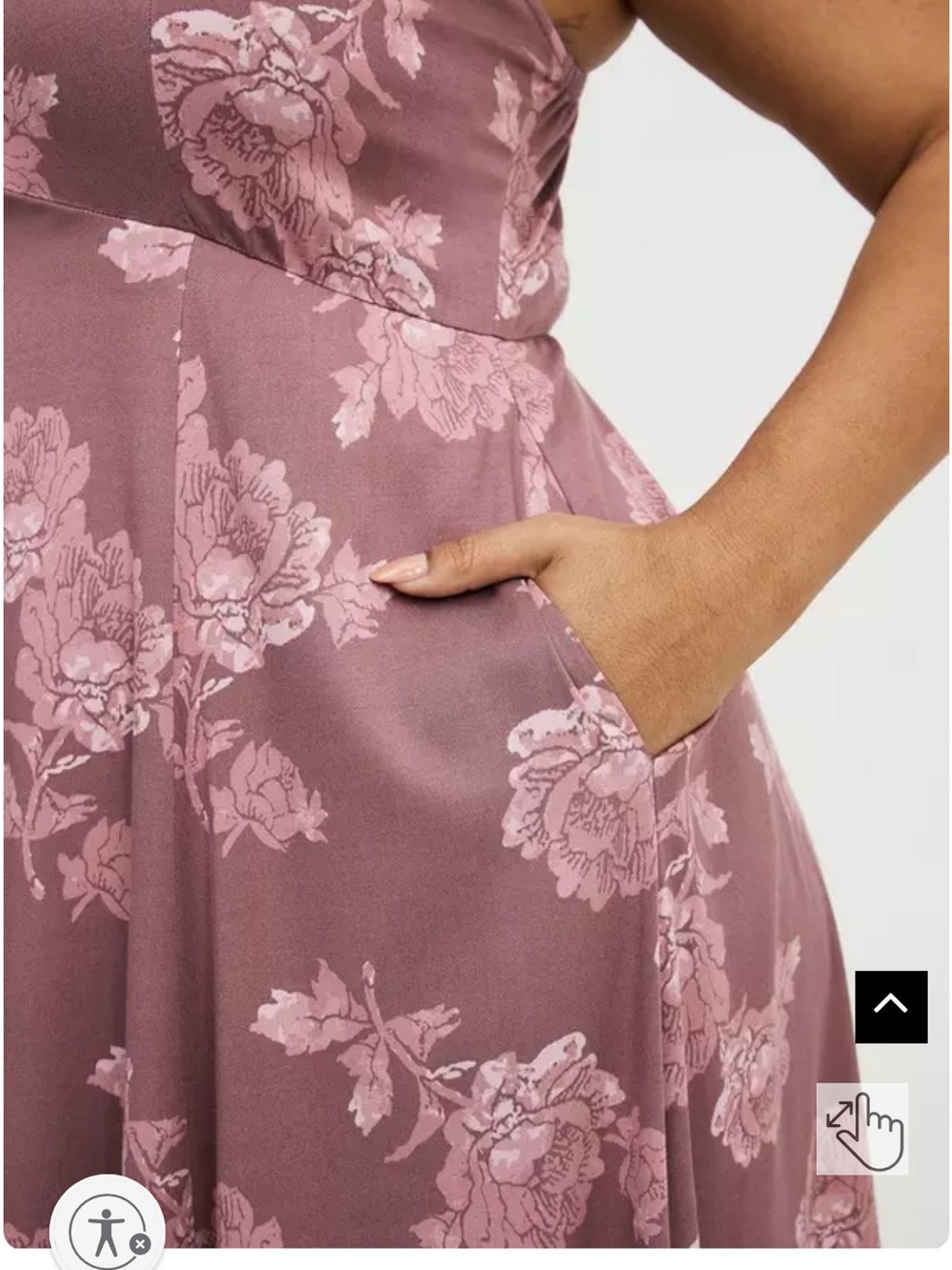 Torrid 0X Floral Midi Dress in Mauve Pink - Picture 5 of 9
